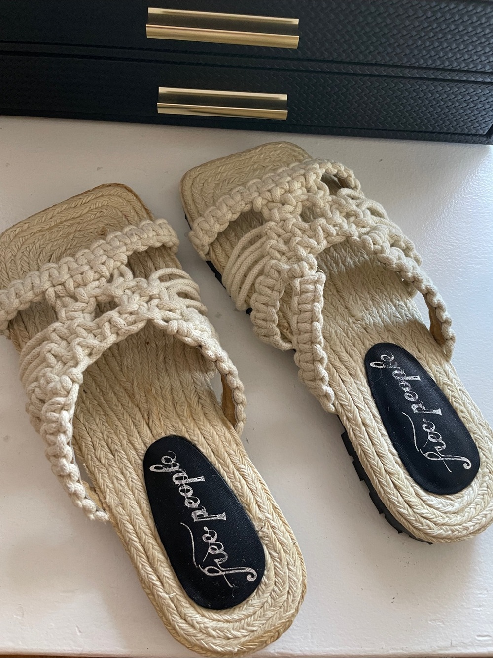 Free people macramé slides sandals